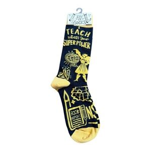 I Teach What's Your Super Power Socks - Primitives by Kathy - NWT